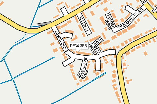 PE34 3FB map - OS OpenMap – Local (Ordnance Survey)