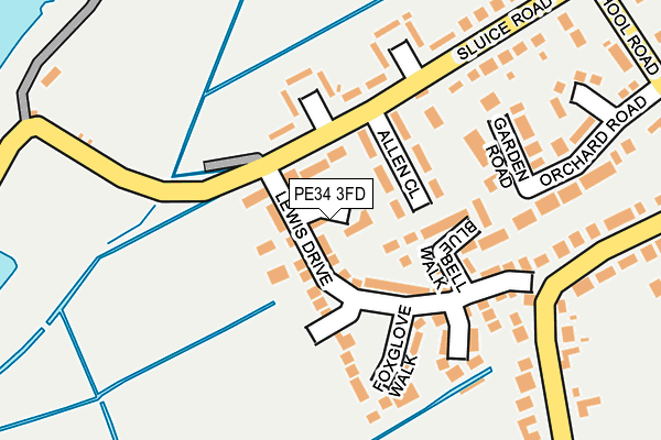 PE34 3FD map - OS OpenMap – Local (Ordnance Survey)