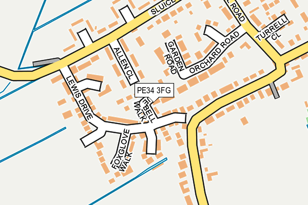 PE34 3FG map - OS OpenMap – Local (Ordnance Survey)