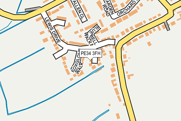 PE34 3FH map - OS OpenMap – Local (Ordnance Survey)