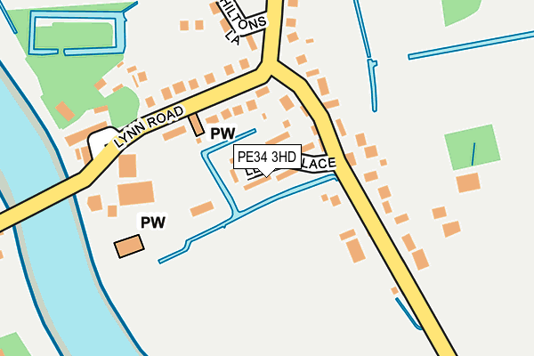 PE34 3HD map - OS OpenMap – Local (Ordnance Survey)