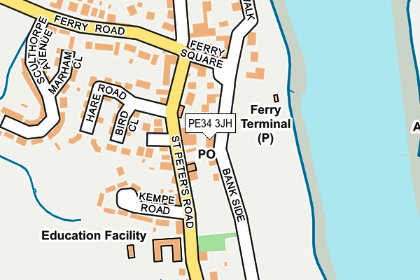 PE34 3JH map - OS OpenMap – Local (Ordnance Survey)