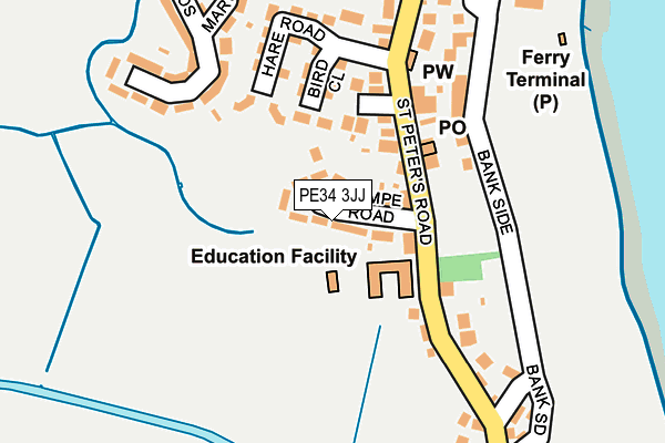 PE34 3JJ map - OS OpenMap – Local (Ordnance Survey)
