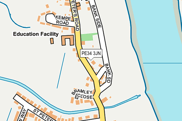 PE34 3JN map - OS OpenMap – Local (Ordnance Survey)