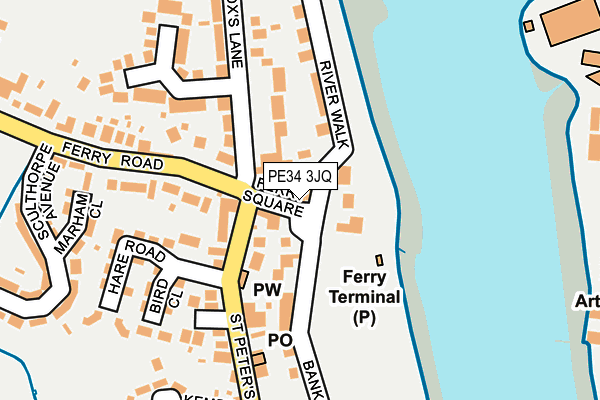 PE34 3JQ map - OS OpenMap – Local (Ordnance Survey)