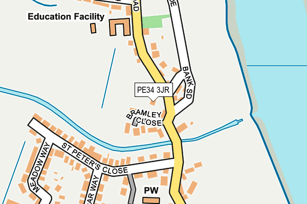 PE34 3JR map - OS OpenMap – Local (Ordnance Survey)