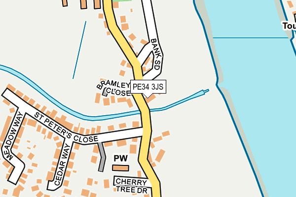 PE34 3JS map - OS OpenMap – Local (Ordnance Survey)
