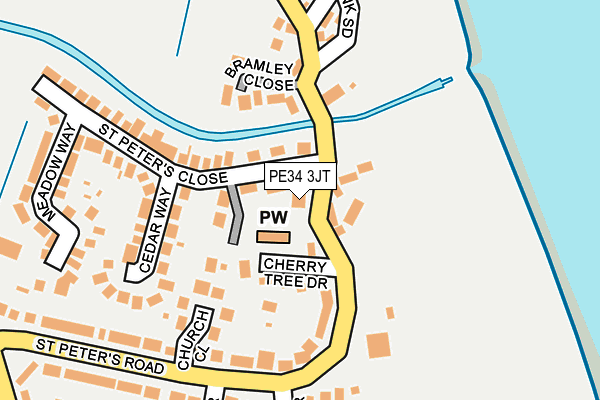 PE34 3JT map - OS OpenMap – Local (Ordnance Survey)