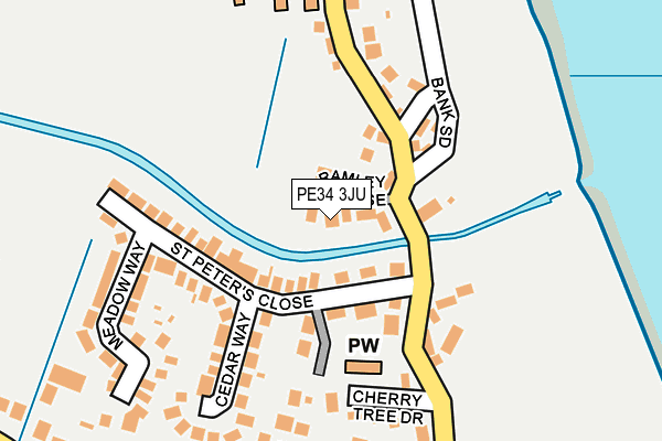 PE34 3JU map - OS OpenMap – Local (Ordnance Survey)