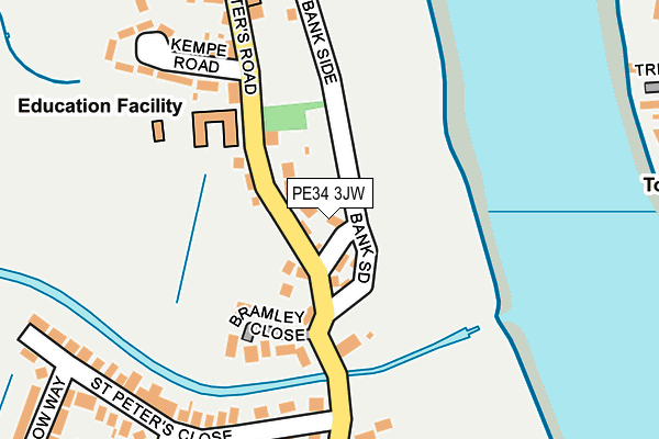 PE34 3JW map - OS OpenMap – Local (Ordnance Survey)