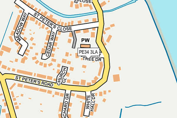 PE34 3LA map - OS OpenMap – Local (Ordnance Survey)