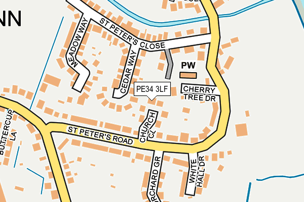 PE34 3LF map - OS OpenMap – Local (Ordnance Survey)
