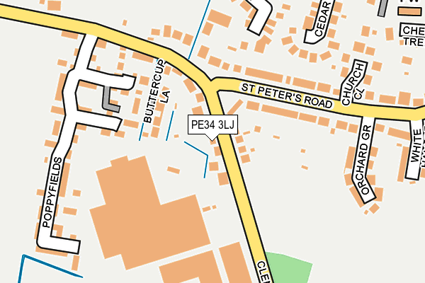 PE34 3LJ map - OS OpenMap – Local (Ordnance Survey)