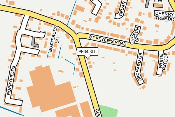 PE34 3LL map - OS OpenMap – Local (Ordnance Survey)