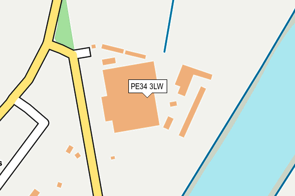 PE34 3LW map - OS OpenMap – Local (Ordnance Survey)