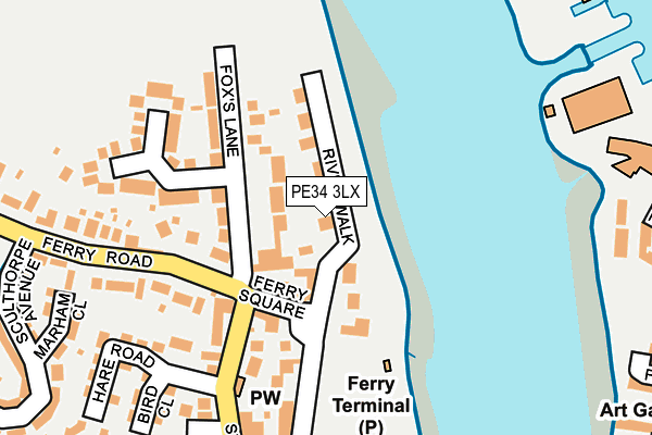 PE34 3LX map - OS OpenMap – Local (Ordnance Survey)