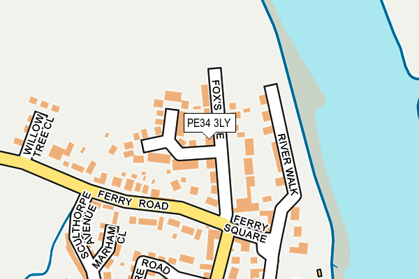 PE34 3LY map - OS OpenMap – Local (Ordnance Survey)