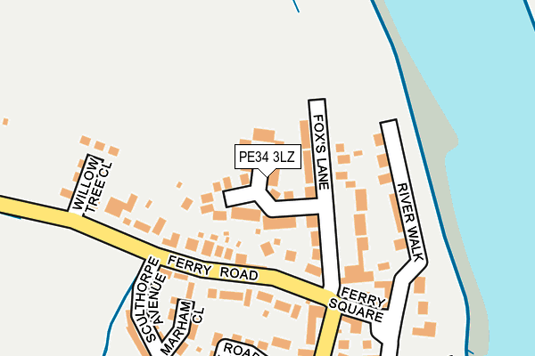 PE34 3LZ map - OS OpenMap – Local (Ordnance Survey)