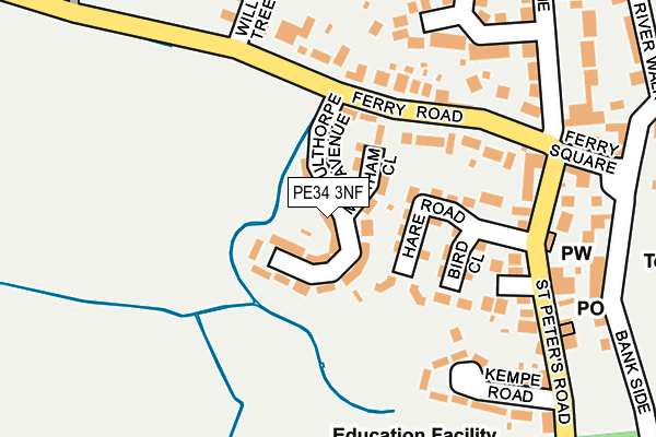 PE34 3NF map - OS OpenMap – Local (Ordnance Survey)