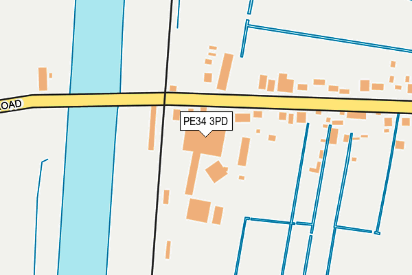 PE34 3PD map - OS OpenMap – Local (Ordnance Survey)