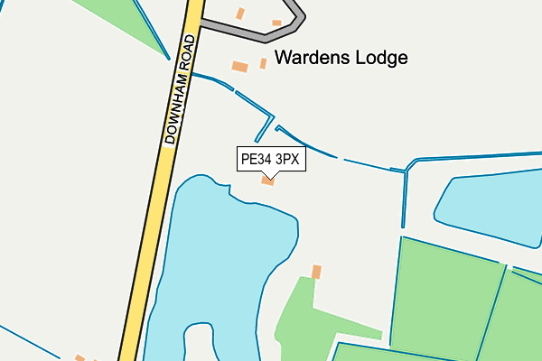 PE34 3PX map - OS OpenMap – Local (Ordnance Survey)