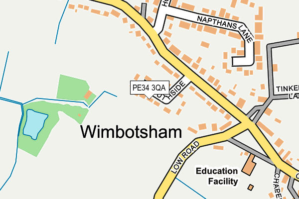 PE34 3QA map - OS OpenMap – Local (Ordnance Survey)