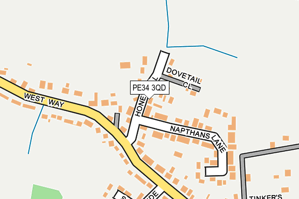 PE34 3QD map - OS OpenMap – Local (Ordnance Survey)
