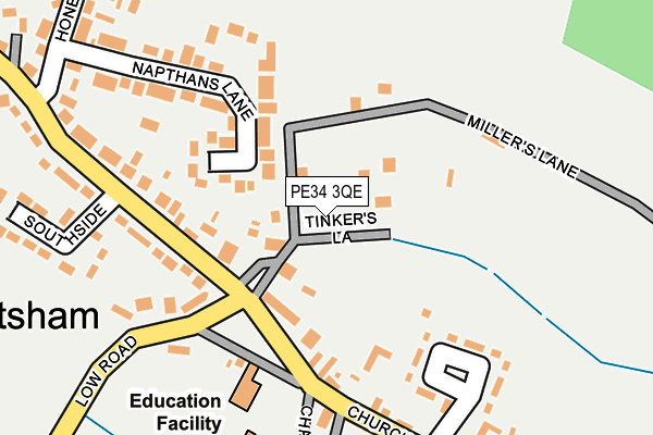 PE34 3QE map - OS OpenMap – Local (Ordnance Survey)