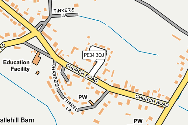 PE34 3QJ map - OS OpenMap – Local (Ordnance Survey)