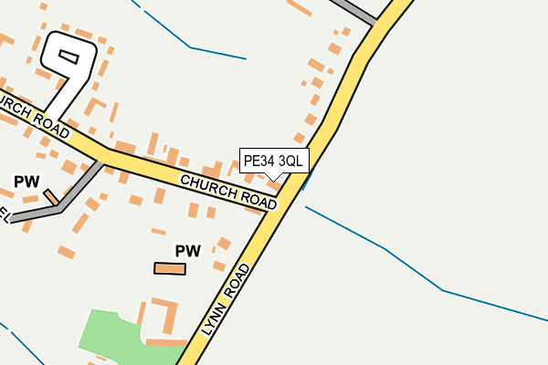 PE34 3QL map - OS OpenMap – Local (Ordnance Survey)