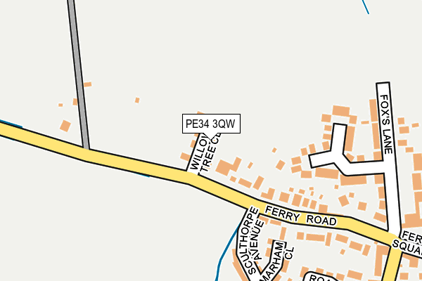 PE34 3QW map - OS OpenMap – Local (Ordnance Survey)
