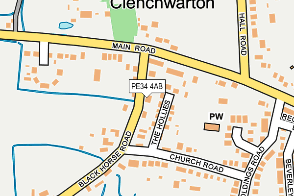 PE34 4AB map - OS OpenMap – Local (Ordnance Survey)