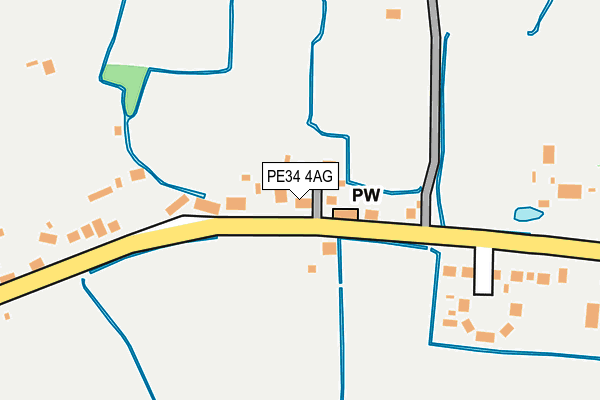 PE34 4AG map - OS OpenMap – Local (Ordnance Survey)