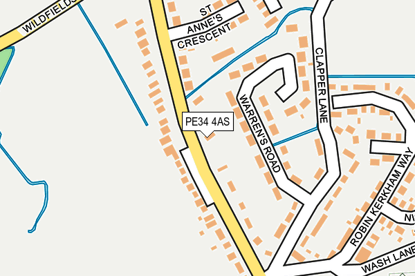 PE34 4AS map - OS OpenMap – Local (Ordnance Survey)