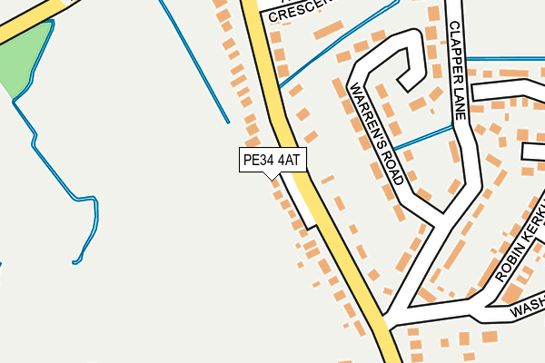 PE34 4AT map - OS OpenMap – Local (Ordnance Survey)