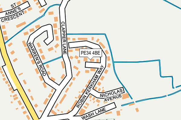 PE34 4BE map - OS OpenMap – Local (Ordnance Survey)
