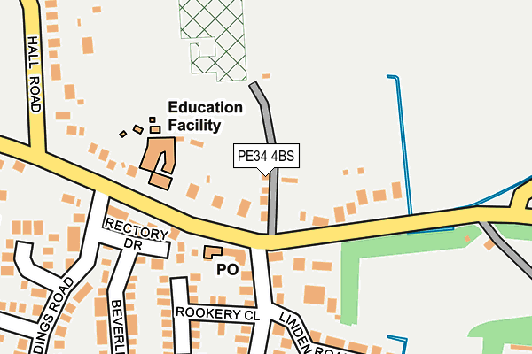 PE34 4BS map - OS OpenMap – Local (Ordnance Survey)