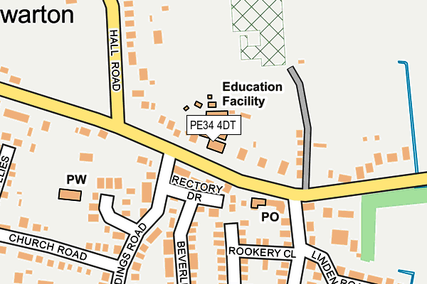 PE34 4DT map - OS OpenMap – Local (Ordnance Survey)
