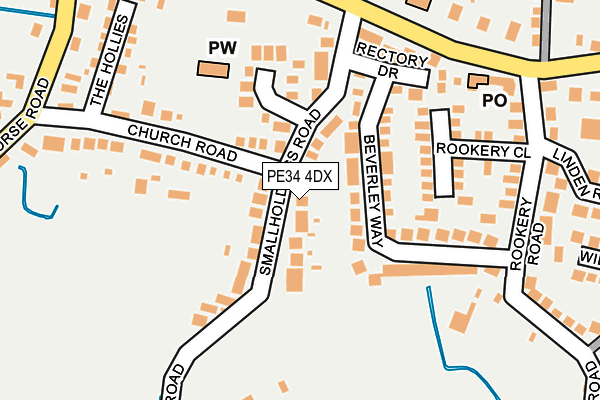 PE34 4DX map - OS OpenMap – Local (Ordnance Survey)