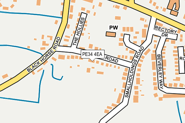 PE34 4EA map - OS OpenMap – Local (Ordnance Survey)