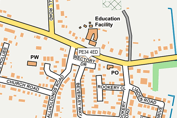PE34 4ED map - OS OpenMap – Local (Ordnance Survey)