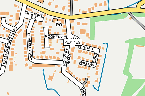 PE34 4EG map - OS OpenMap – Local (Ordnance Survey)