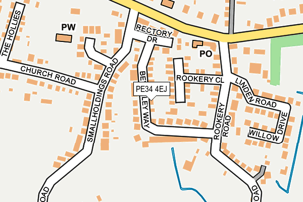 PE34 4EJ map - OS OpenMap – Local (Ordnance Survey)