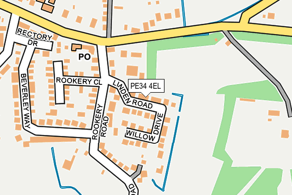 PE34 4EL map - OS OpenMap – Local (Ordnance Survey)