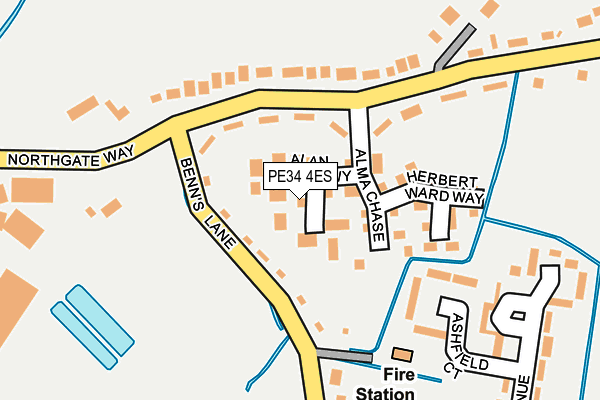 PE34 4ES map - OS OpenMap – Local (Ordnance Survey)