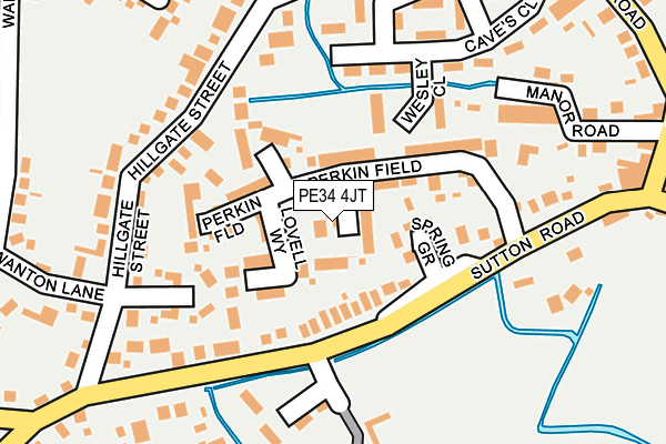 PE34 4JT map - OS OpenMap – Local (Ordnance Survey)