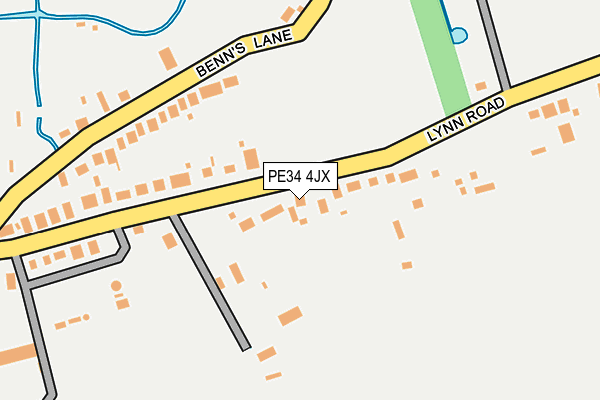 PE34 4JX map - OS OpenMap – Local (Ordnance Survey)