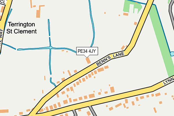 PE34 4JY map - OS OpenMap – Local (Ordnance Survey)