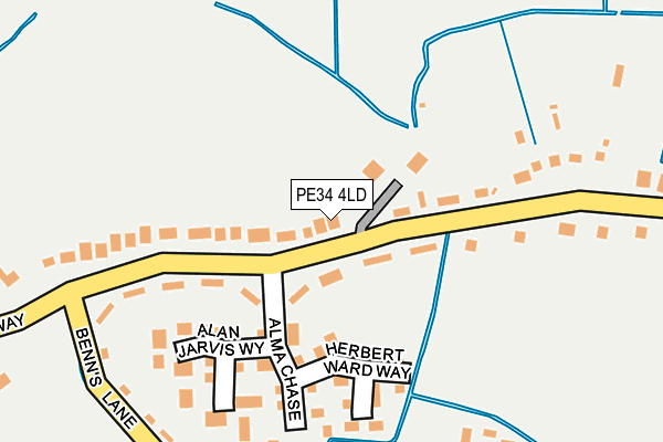 PE34 4LD map - OS OpenMap – Local (Ordnance Survey)