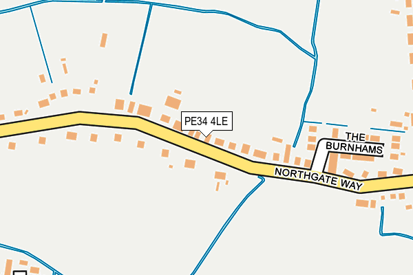 PE34 4LE map - OS OpenMap – Local (Ordnance Survey)